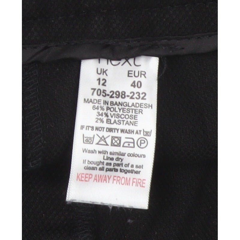 Next Women’s Black UK 12 Regular Tailored Straight Leg Dress Trousers