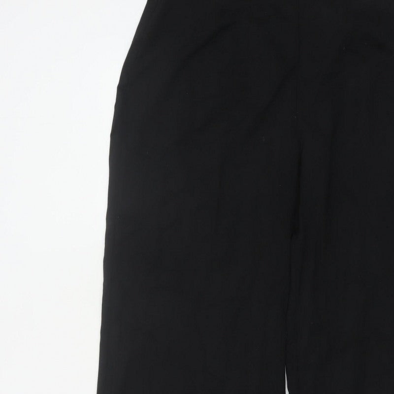 Marks & Spencer Women Black Size 16 High Rise Wide Leg Trousers