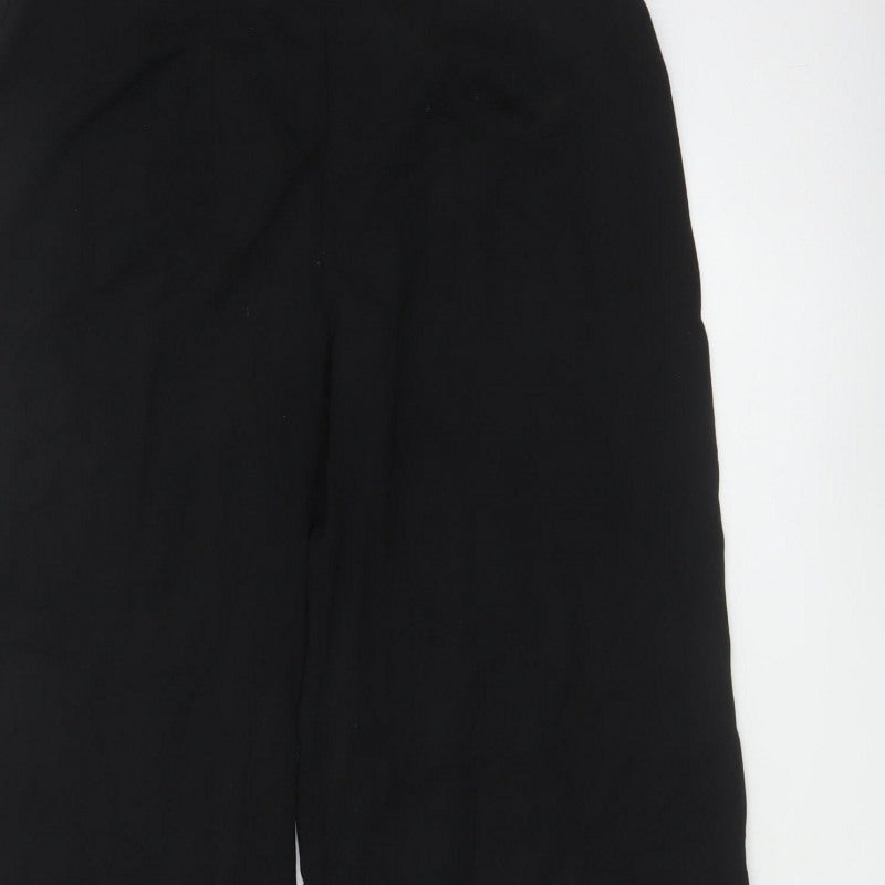 Marks & Spencer Women Black Size 16 High Rise Wide Leg Trousers