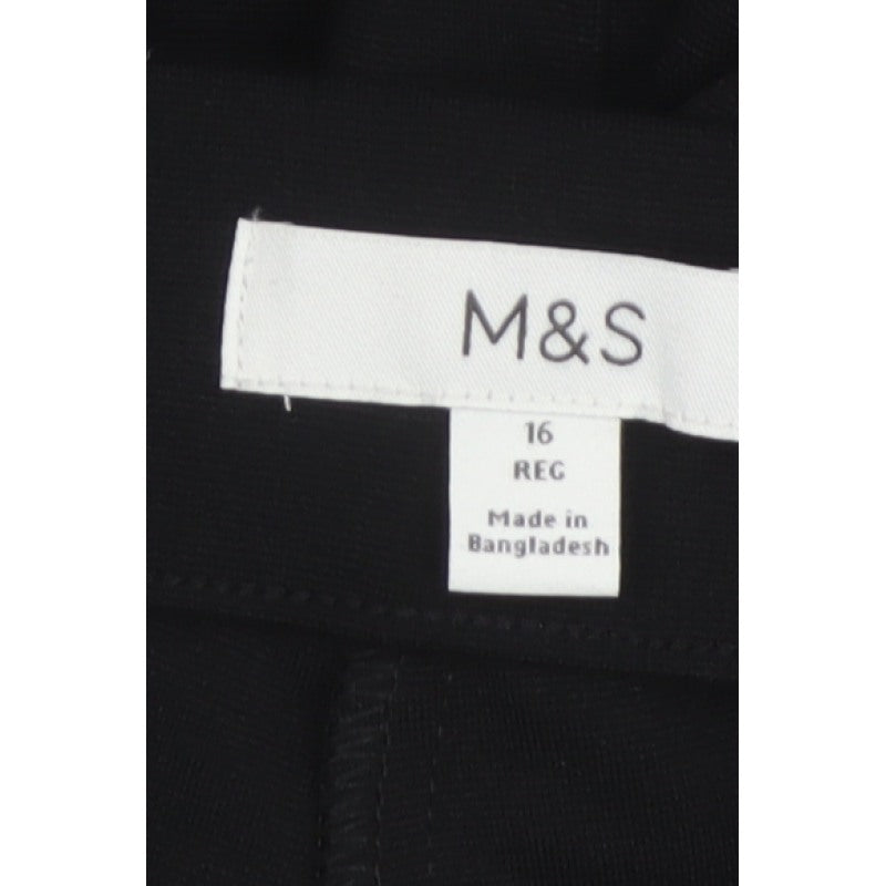 Marks & Spencer Women Black Size 16 High Rise Wide Leg Trousers