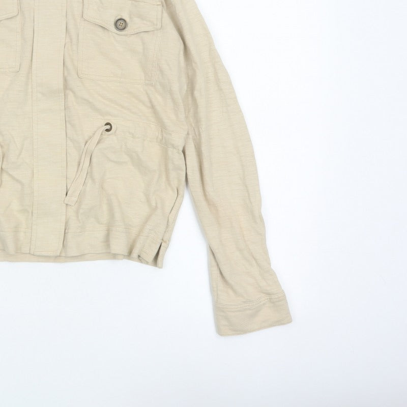 Next Women’s Beige UK 12 Military Jacket Cotton Drawstring