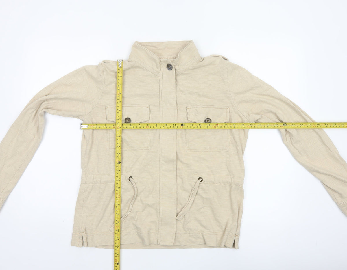 Next Women’s Beige UK 12 Military Jacket Cotton Drawstring