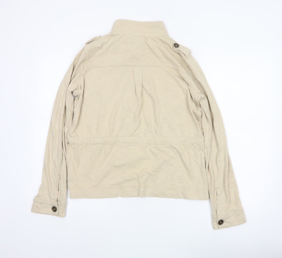 Next Women’s Beige UK 12 Military Jacket Cotton Drawstring