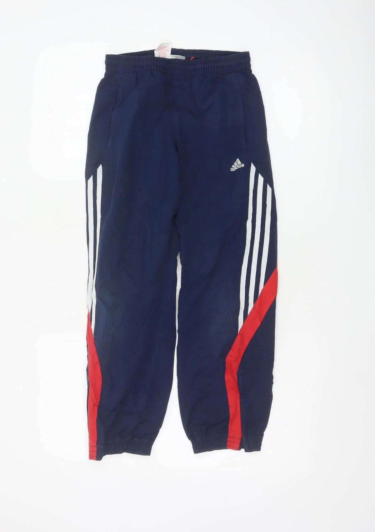 Adidas Boys Blue 9-10 Years Jogger Track Pants Lined Striped
