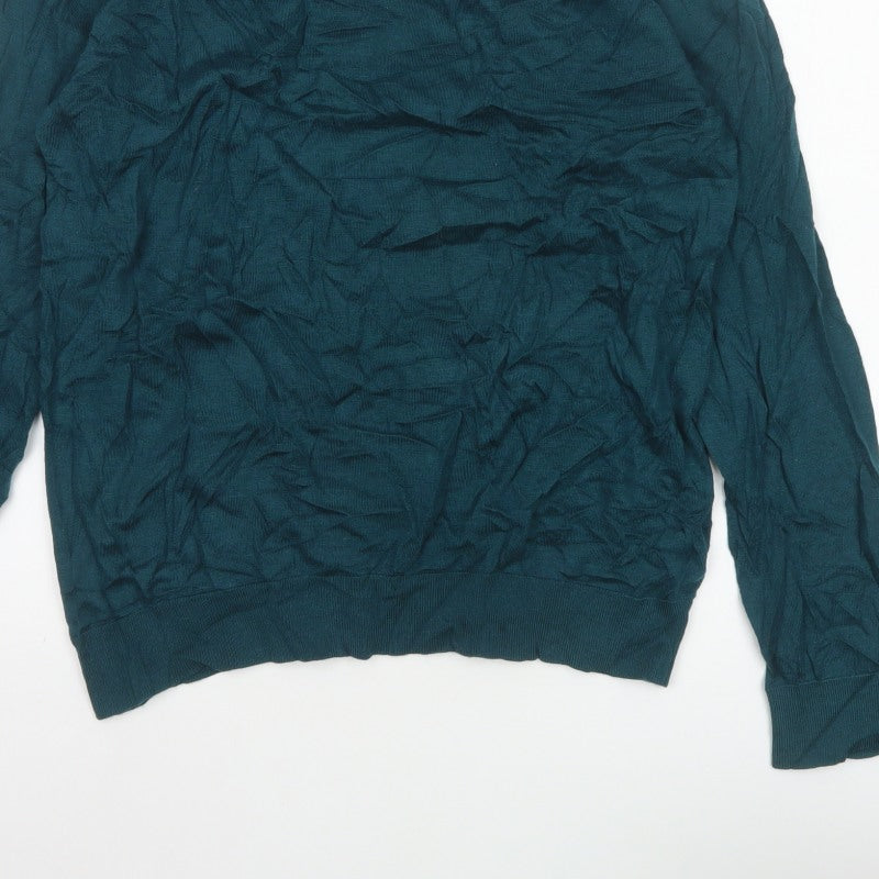 Autograph Men’s Green XL Merino Wool V-Neck Pullover Jumper
