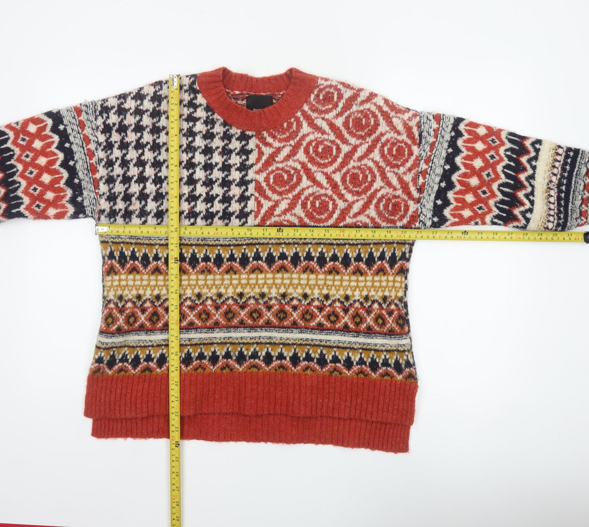 Desigual Women Multicoloured S Fair Isle Knit Crew Neck Pullover Jumper