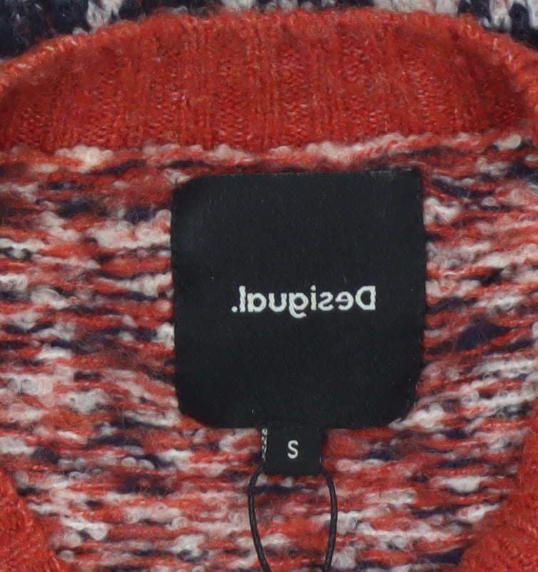 Desigual Women Multicoloured S Fair Isle Knit Crew Neck Pullover Jumper