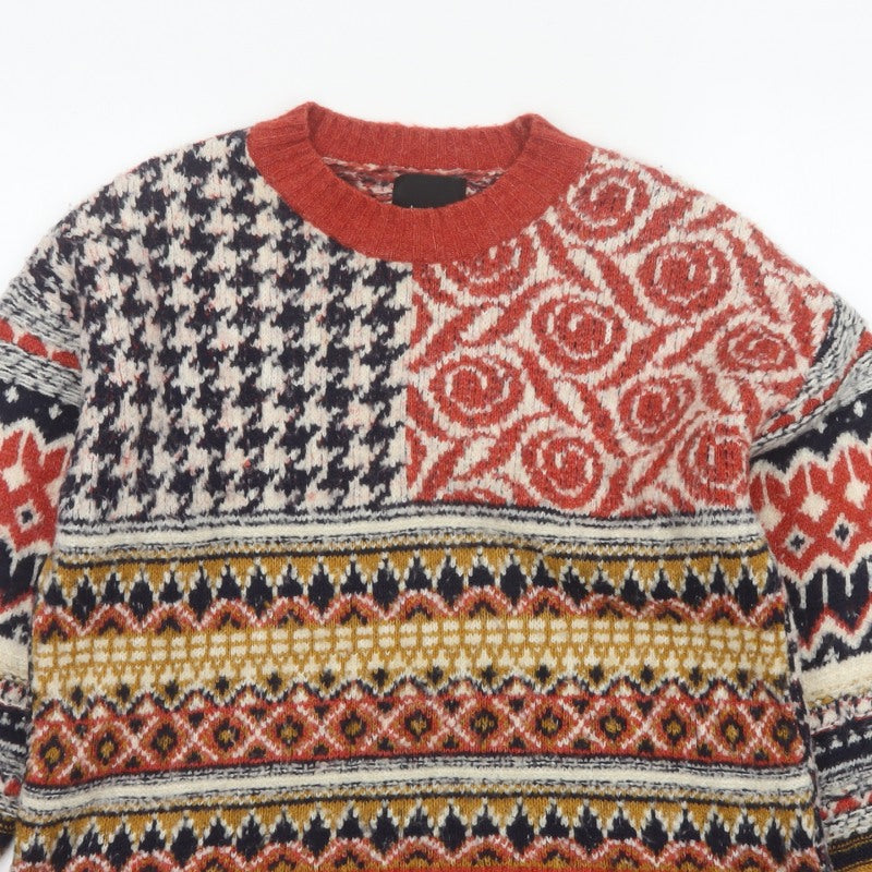Desigual Women Multicoloured S Fair Isle Knit Crew Neck Pullover Jumper