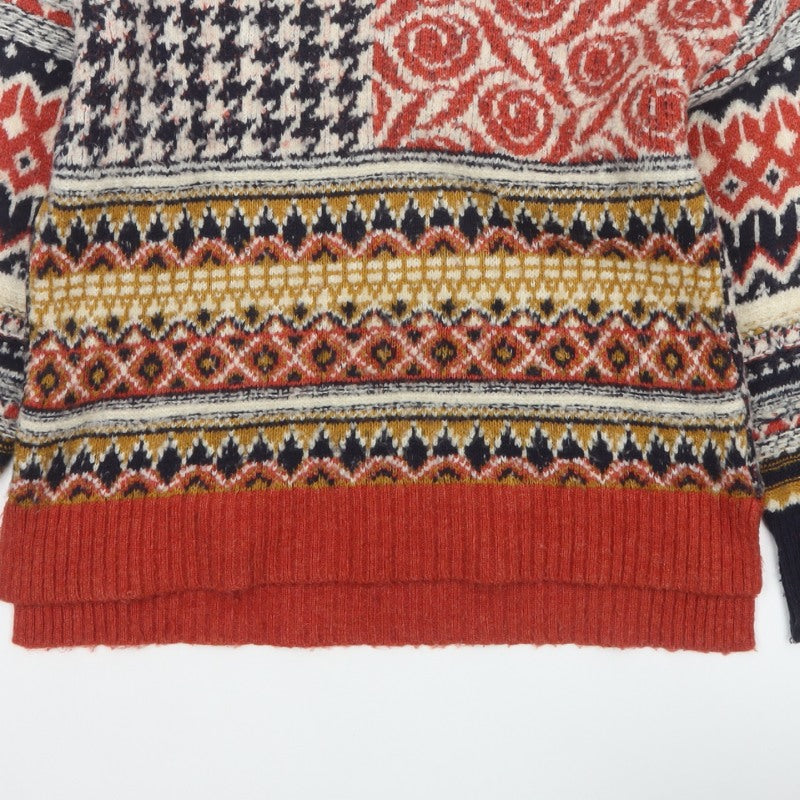 Desigual Women Multicoloured S Fair Isle Knit Crew Neck Pullover Jumper