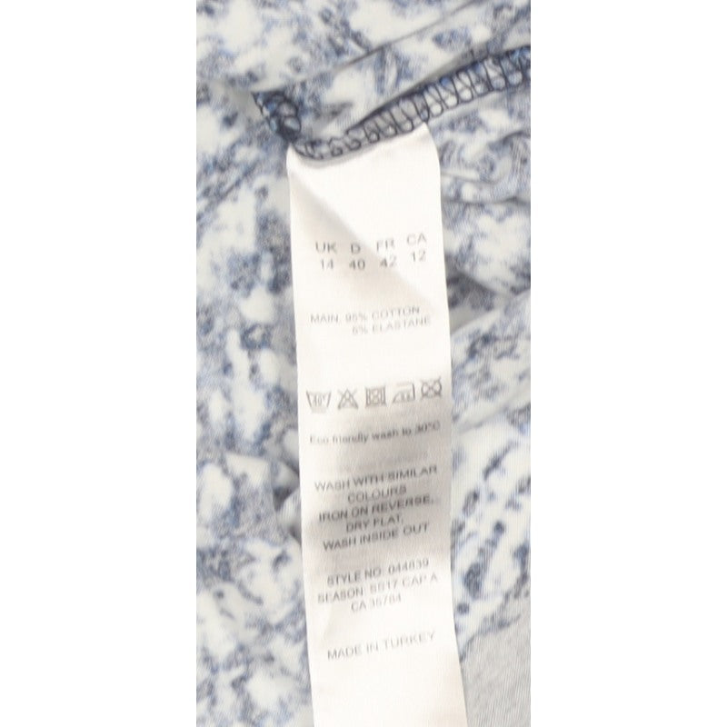 Dash Women’s Blue White Striped Button-Up Blouse UK 14 Long Sleeve