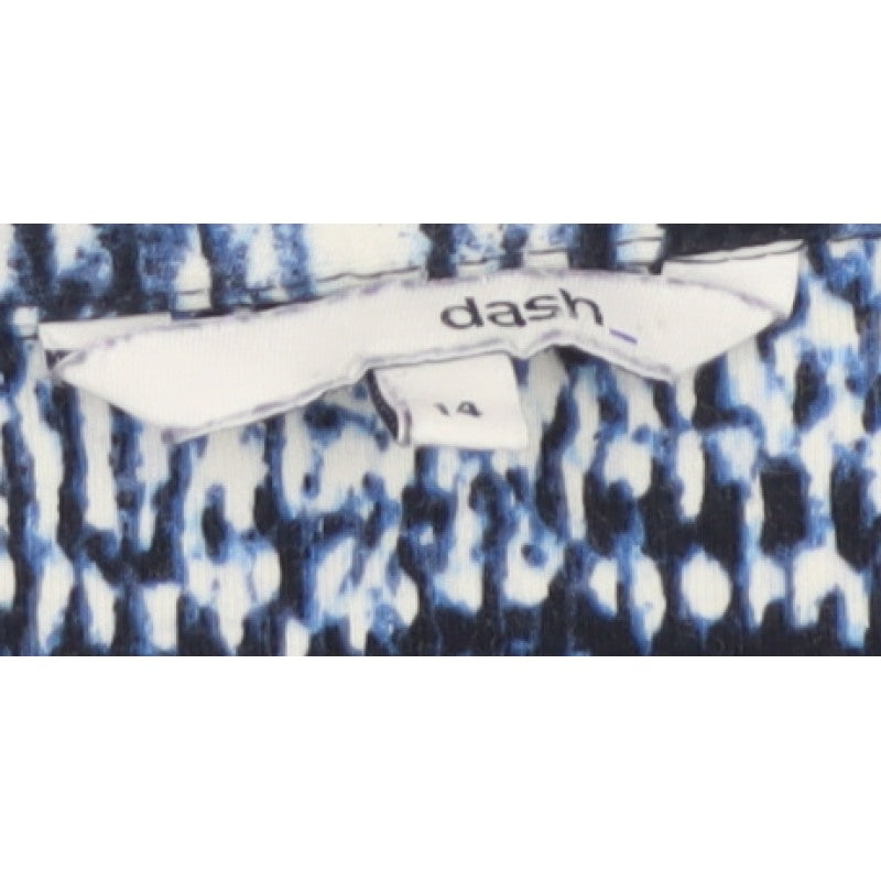 Dash Women’s Blue White Striped Button-Up Blouse UK 14 Long Sleeve