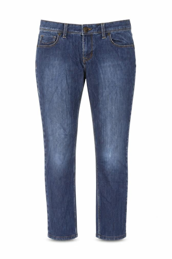 Lands' End Women Blue UK 12 Petite Straight Stretch Jeans