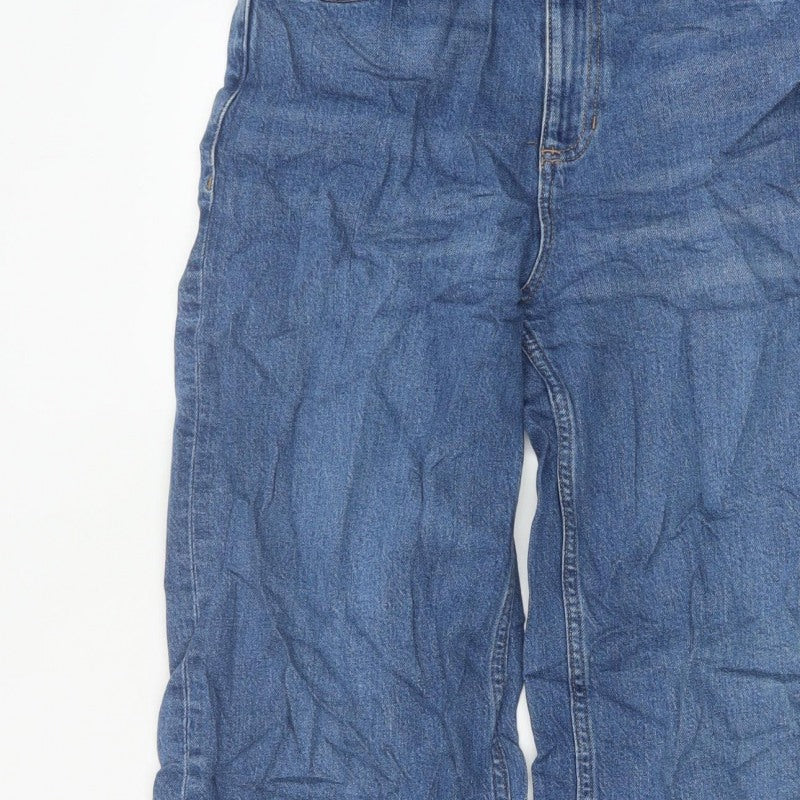 Marks and Spencer Women Blue UK 12 High Rise Wide-Leg Jeans