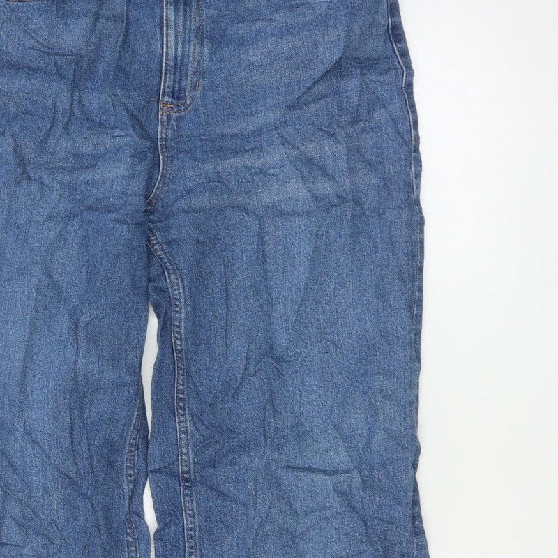 Marks and Spencer Women Blue UK 12 High Rise Wide-Leg Jeans