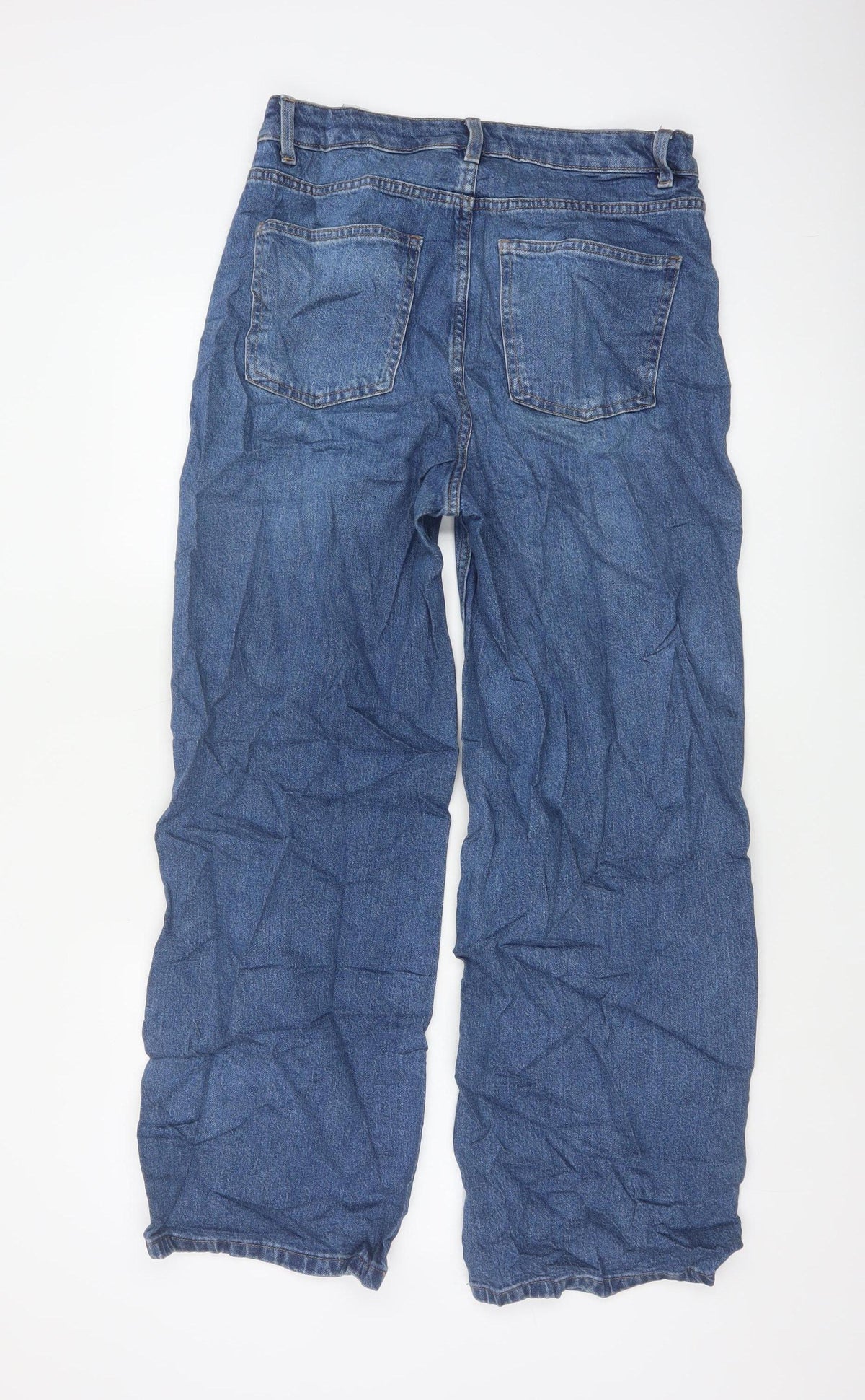 Marks and Spencer Women Blue UK 12 High Rise Wide-Leg Jeans