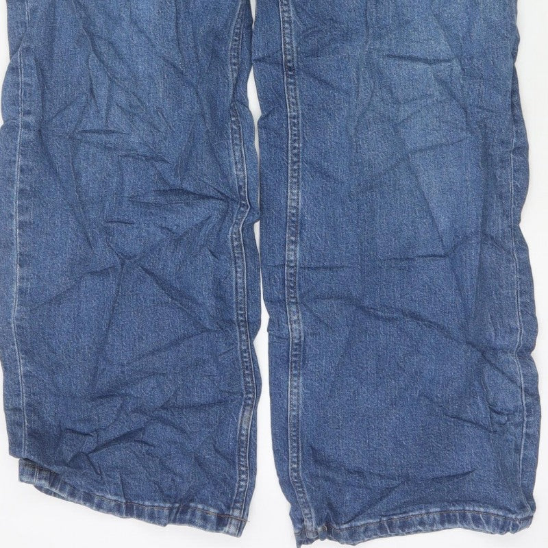Marks and Spencer Women Blue UK 12 High Rise Wide-Leg Jeans