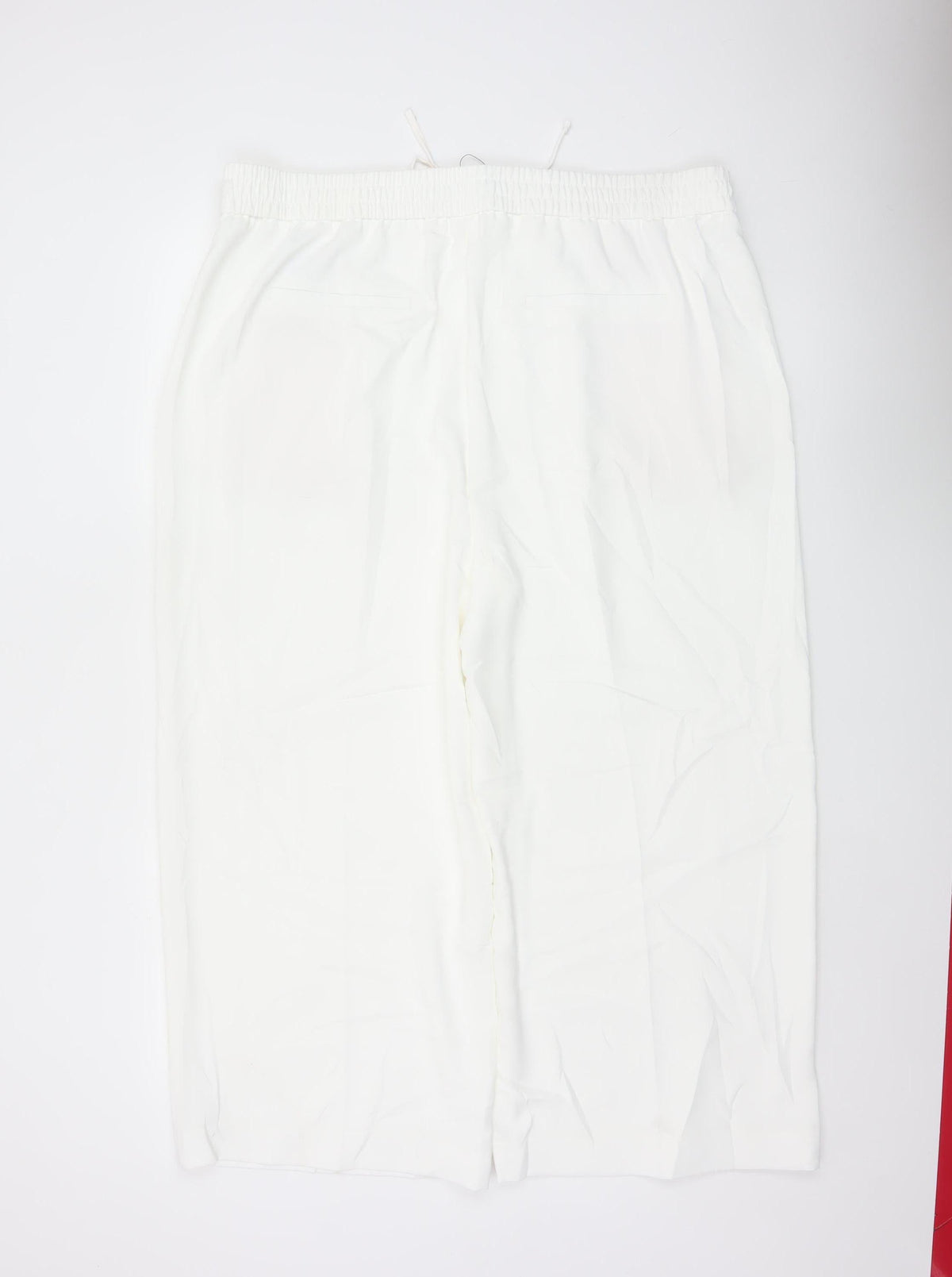 Marks and Spencer Womens White Size 20 Wide Leg Drawstring Trousers