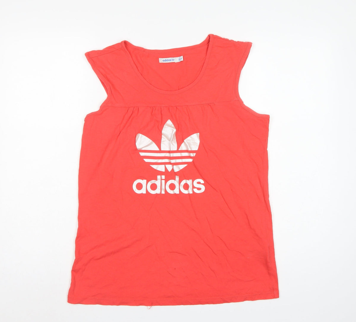 Adidas Women’s Red Size 16 Basic Logo Cap Sleeve T-Shirt Top