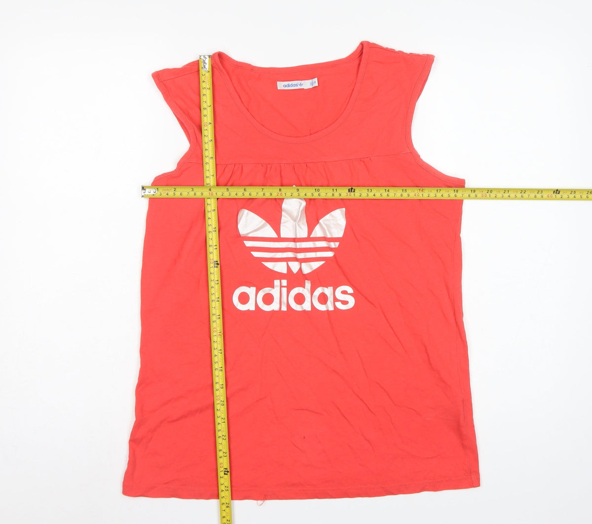 Adidas Women’s Red Size 16 Basic Logo Cap Sleeve T-Shirt Top