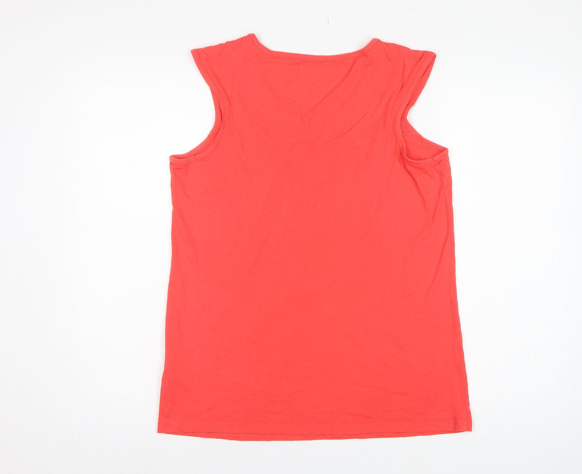 Adidas Women’s Red Size 16 Basic Logo Cap Sleeve T-Shirt Top