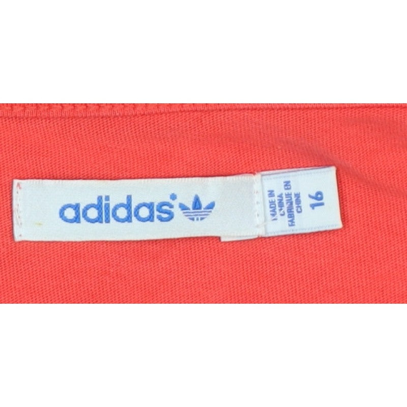 Adidas Women’s Red Size 16 Basic Logo Cap Sleeve T-Shirt Top