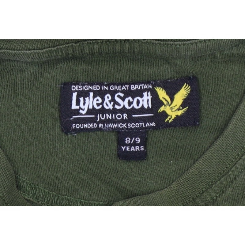 Lyle & Scott Boys Green 8-9 Years Basic Logo Crew Neck T-Shirt