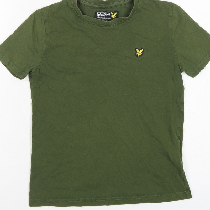 Lyle & Scott Boys Green 8-9 Years Basic Logo Crew Neck T-Shirt