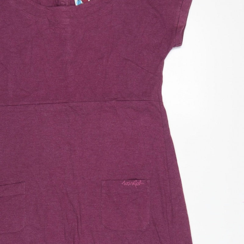 Weird Fish Women’s Purple UK 12 Jersey Sheath Dress Pockets