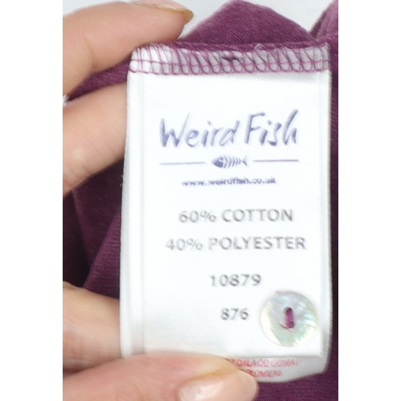 Weird Fish Women’s Purple UK 12 Jersey Sheath Dress Pockets
