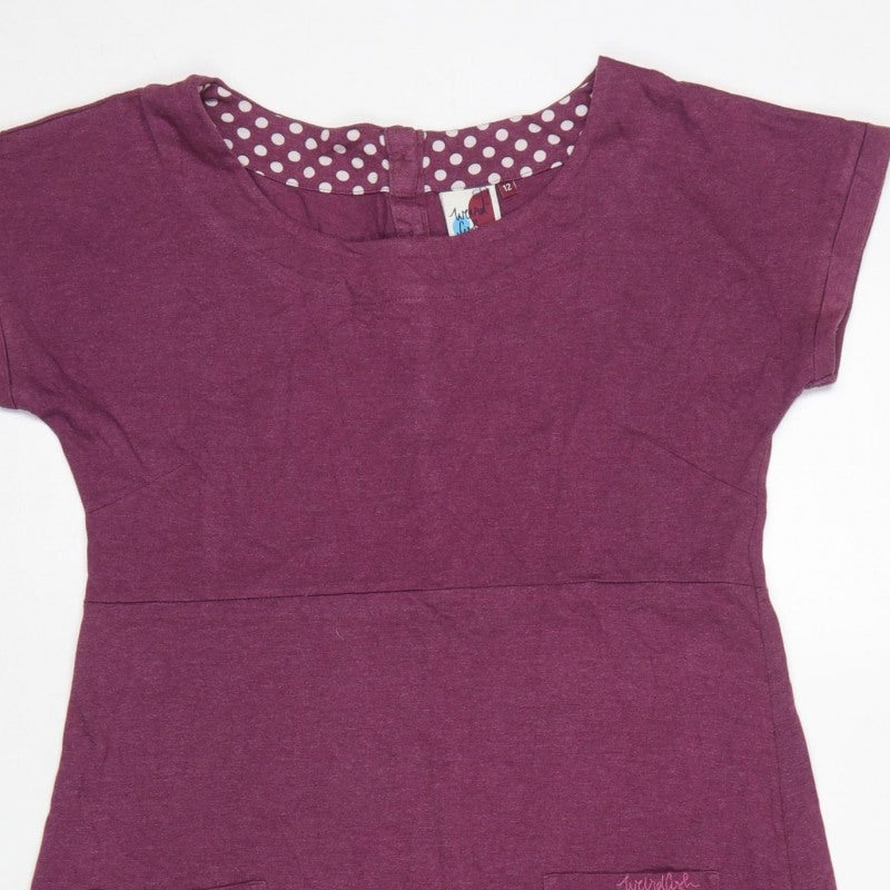 Weird Fish Women’s Purple UK 12 Jersey Sheath Dress Pockets