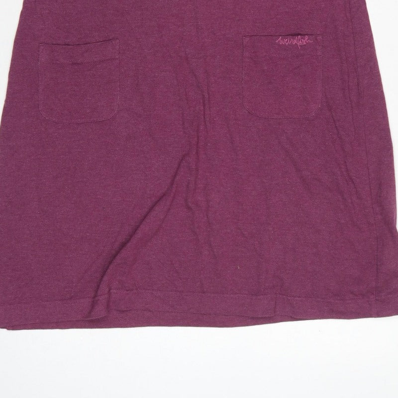 Weird Fish Women’s Purple UK 12 Jersey Sheath Dress Pockets