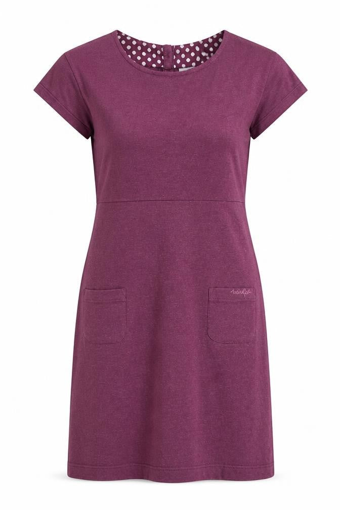 Weird Fish Women’s Purple UK 12 Jersey Sheath Dress Pockets