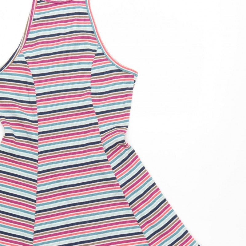 Hollister Women Multicoloured S Halter Fit & Flare Striped Dress