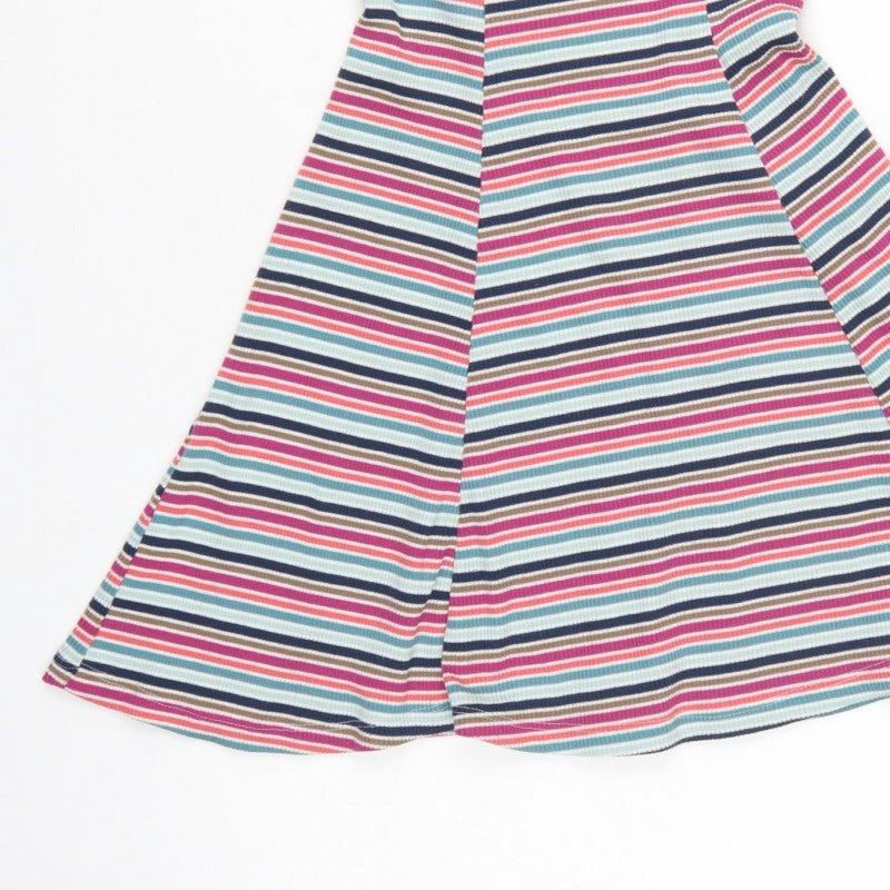 Hollister Women Multicoloured S Halter Fit & Flare Striped Dress