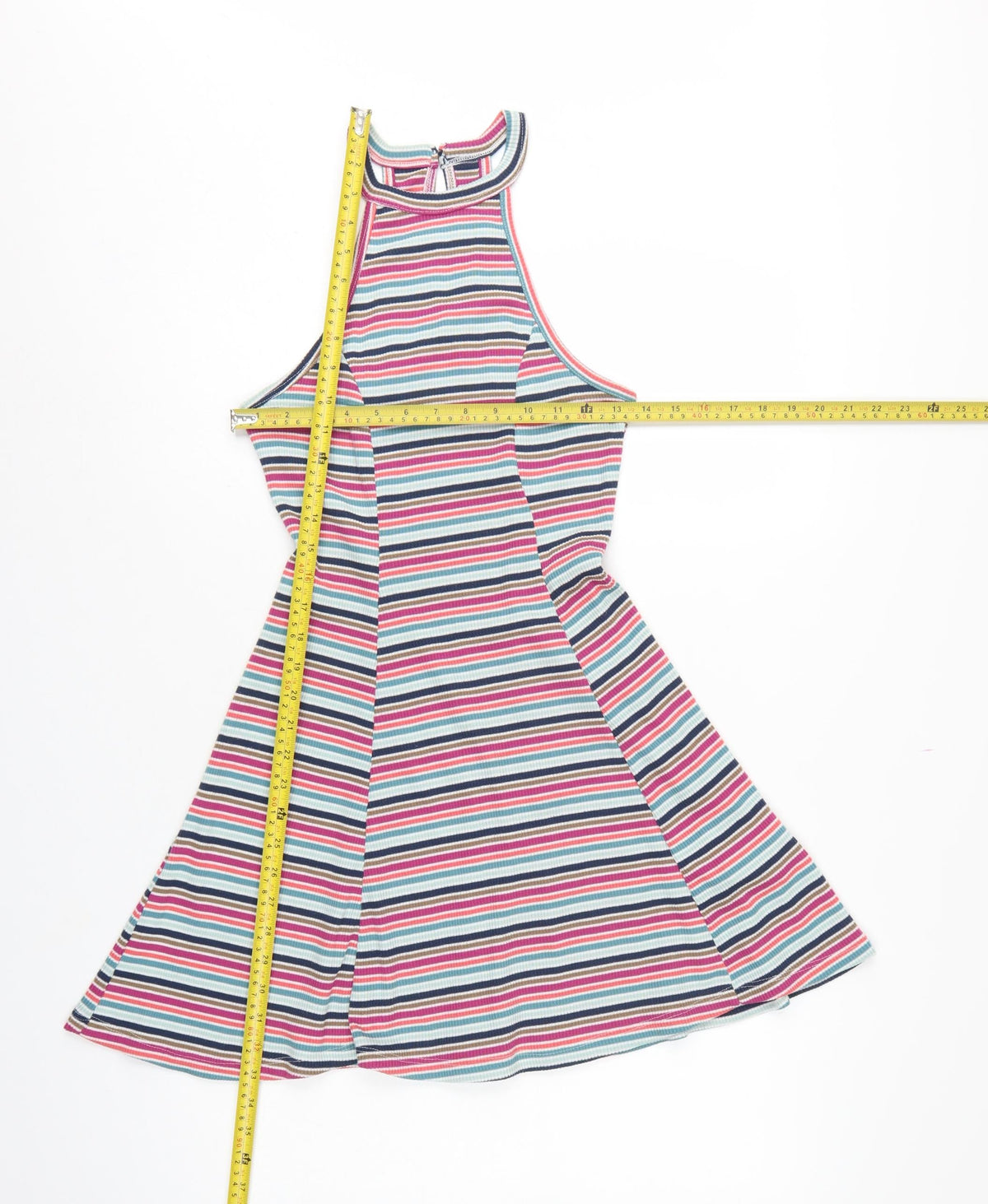 Hollister Women Multicoloured S Halter Fit & Flare Striped Dress