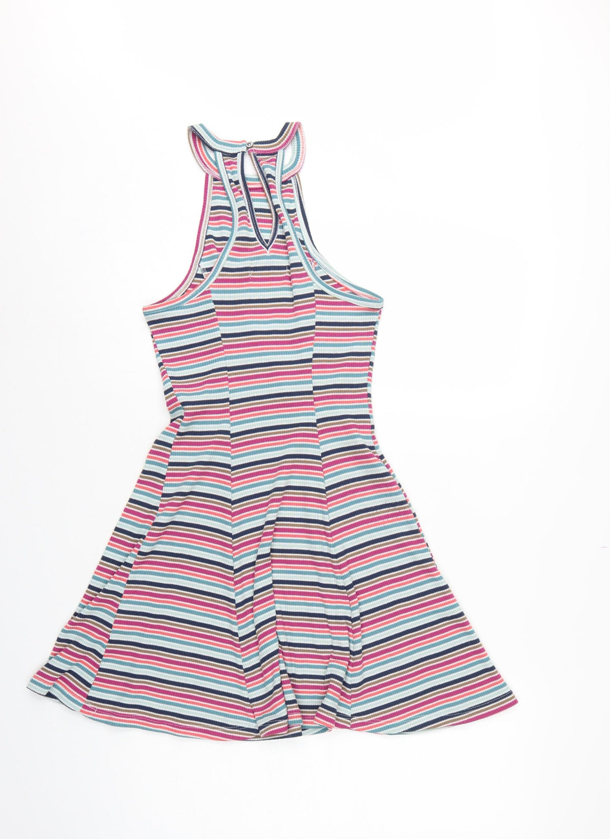 Hollister Women Multicoloured S Halter Fit & Flare Striped Dress