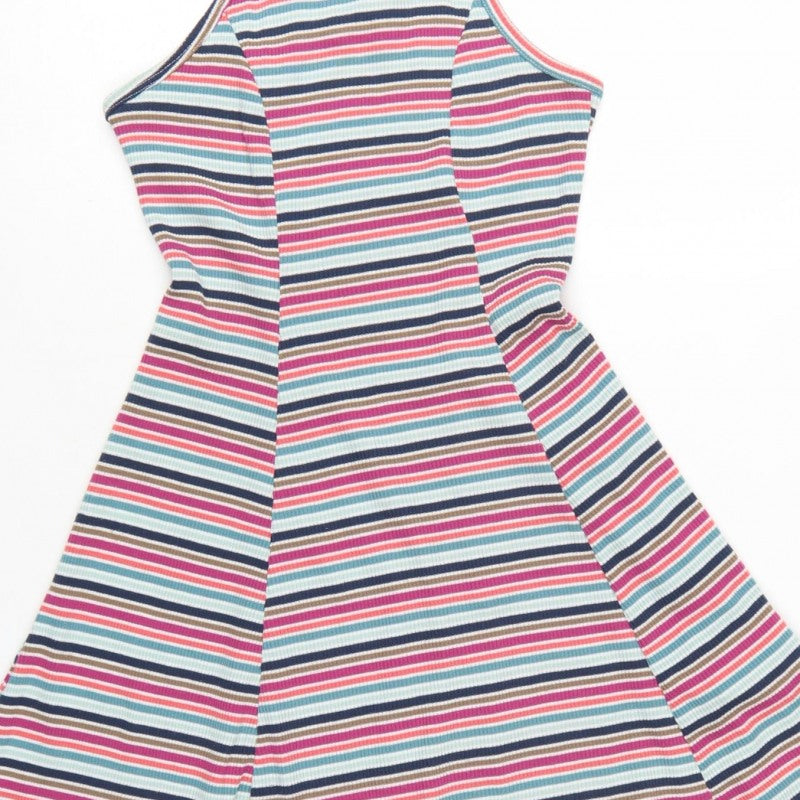 Hollister Women Multicoloured S Halter Fit & Flare Striped Dress