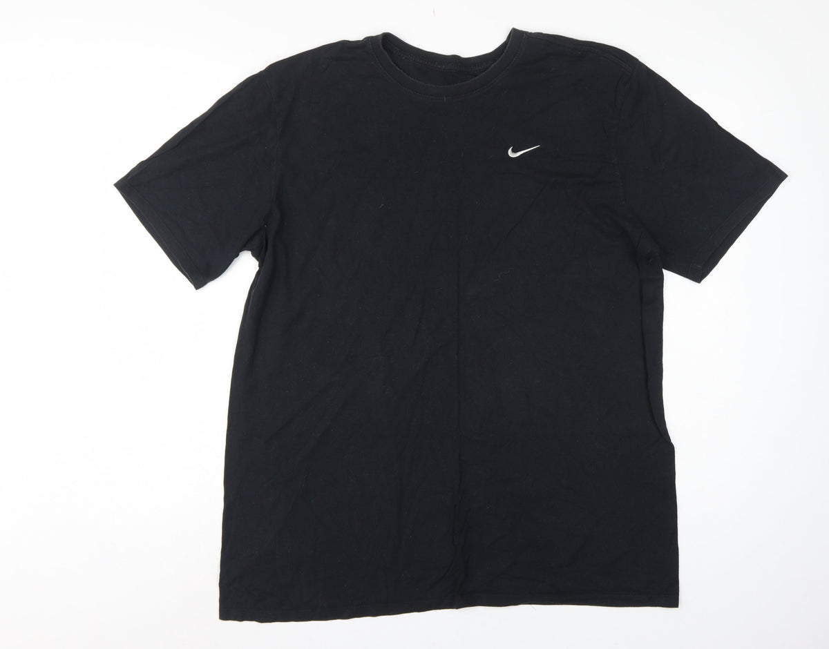 Nike Men’s Black XL Athletic Cut Swoosh Logo Crew Neck T-Shirt