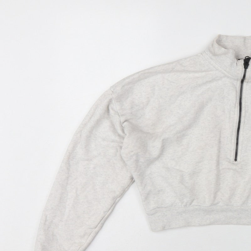 Nike Women’s Grey Small Quarter Zip Logo Sweatshirt