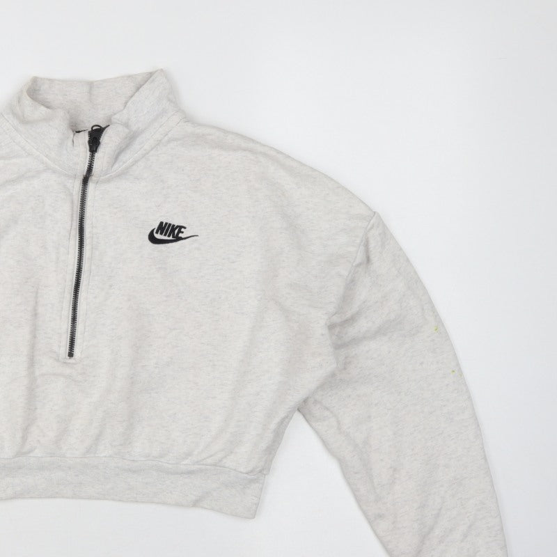 Nike Women’s Grey Small Quarter Zip Logo Sweatshirt