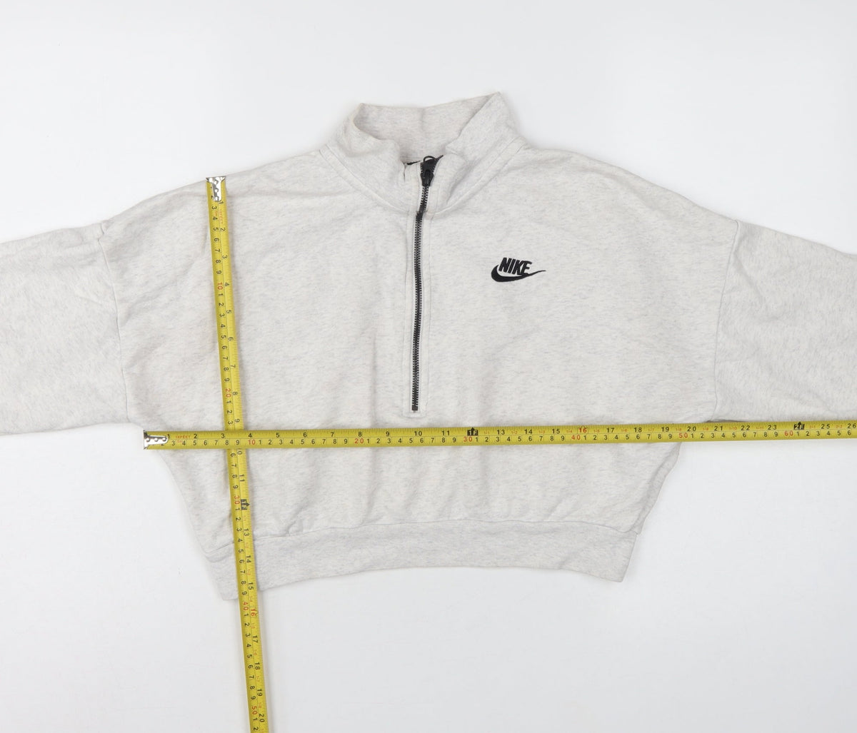 Nike Women’s Grey Small Quarter Zip Logo Sweatshirt