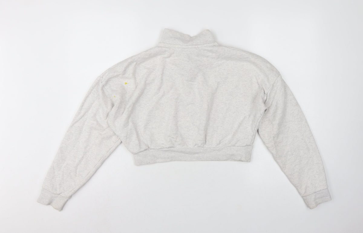 Nike Women’s Grey Small Quarter Zip Logo Sweatshirt