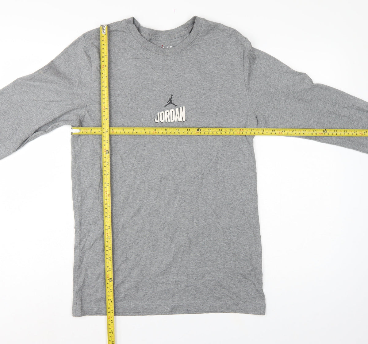 Jordan Men's Grey S Long Sleeve Graphic Logo Sports T-Shirt