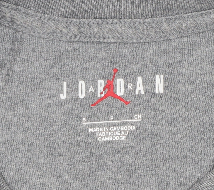 Jordan Men's Grey S Long Sleeve Graphic Logo Sports T-Shirt
