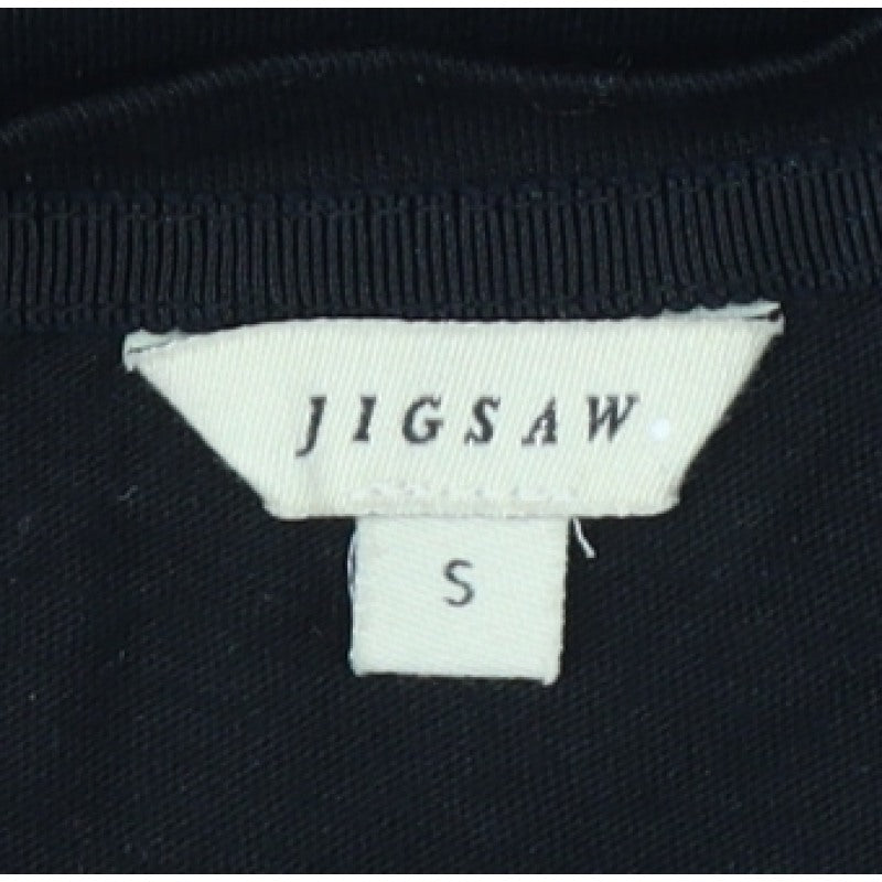 Jigsaw Women’s Black Size S Basic Long Sleeve Crew Neck Modal Cotton T-Shirt