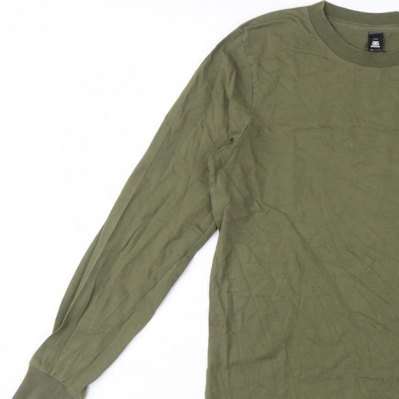 AS Colour Mens Green S Long Sleeve Crew Neck Cotton T-Shirt