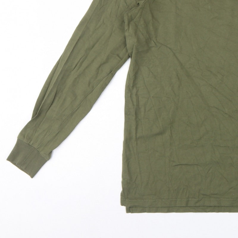 AS Colour Mens Green S Long Sleeve Crew Neck Cotton T-Shirt