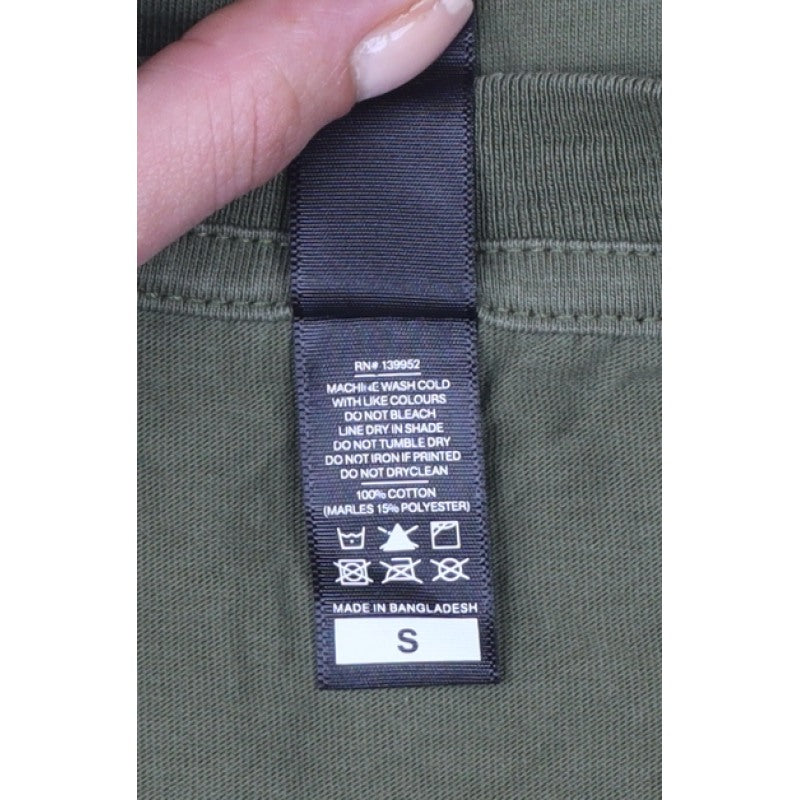 AS Colour Mens Green S Long Sleeve Crew Neck Cotton T-Shirt