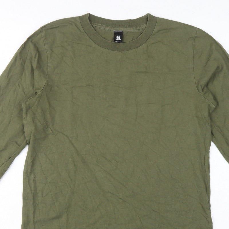 AS Colour Mens Green S Long Sleeve Crew Neck Cotton T-Shirt