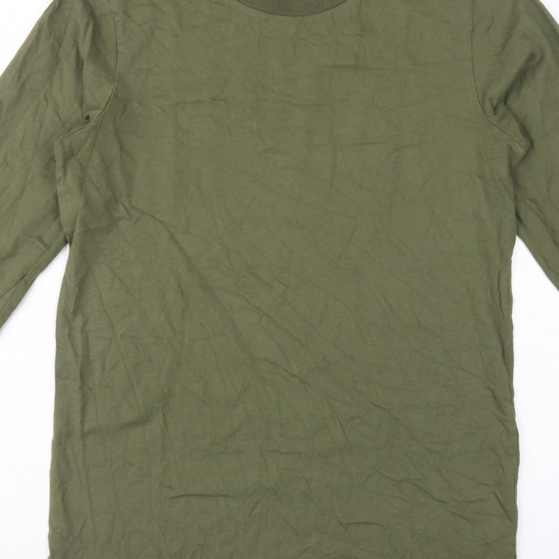 AS Colour Mens Green S Long Sleeve Crew Neck Cotton T-Shirt